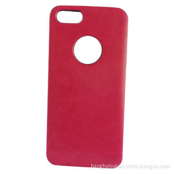 Beautiful Rose-red IML Injection PU Leather Case for iPhone 5C